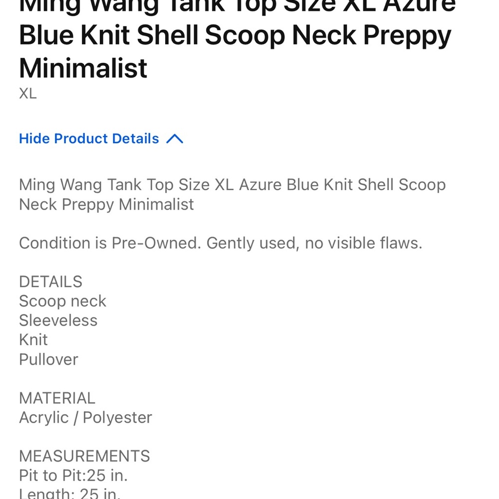 Ming Wang Vibrant Blue Tank Top - Picture 8 of 8